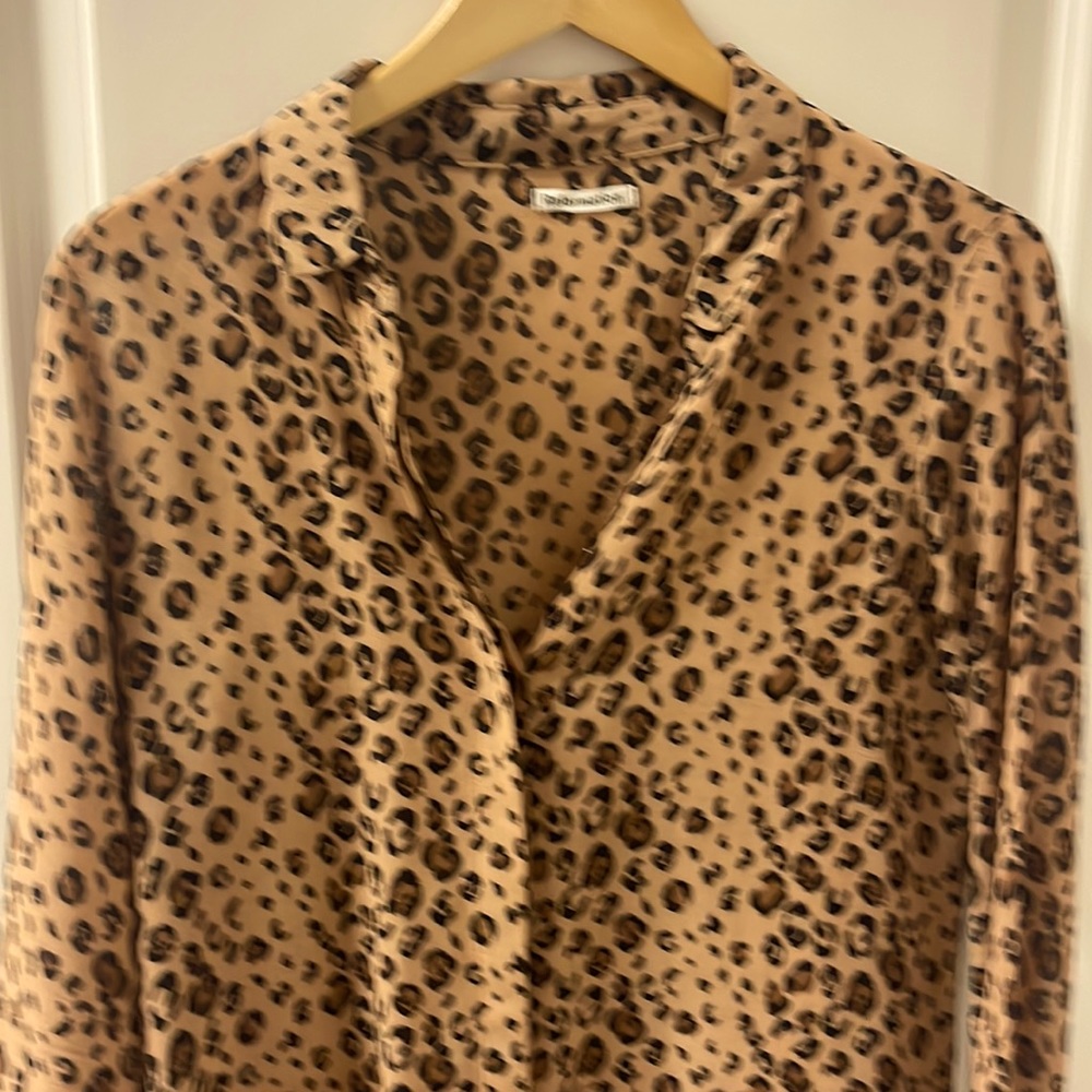 Reformation leopard print button down blouse. Size M